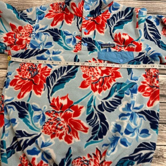 Patagonia Synchilla Snap-T Manoa Dusk Hawaiian Hibiscus Floral Fleece S SM Small - Picture 10 of 12